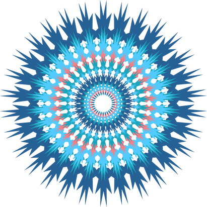 Blue Geometric Mandala Illustration 