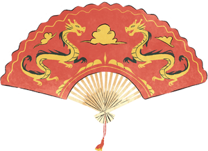 Cute Watercolor Lunar New Year Decorative Objects Fan